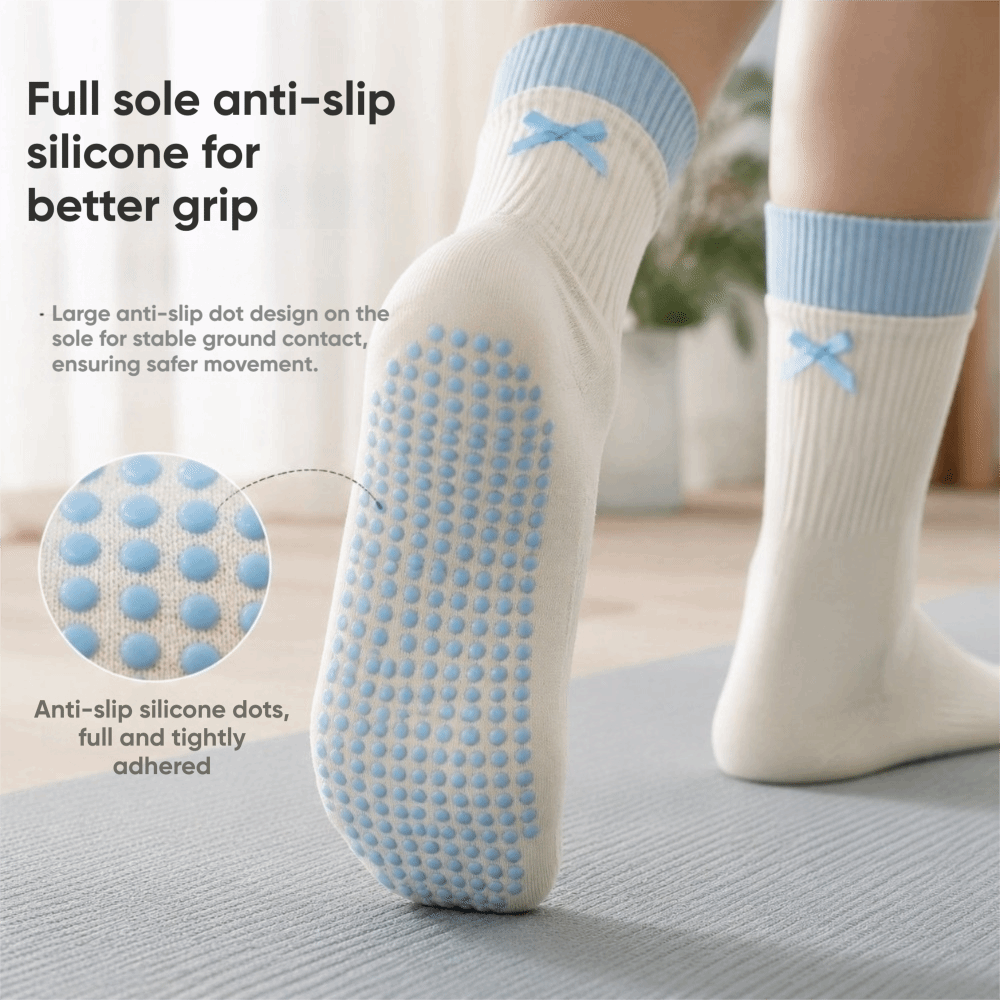 Pilates Yoga Y Barre - Neue Baumwoll-Yoga-Socken, rutschfest, atmungsaktiv, Pilates-Socken, mit