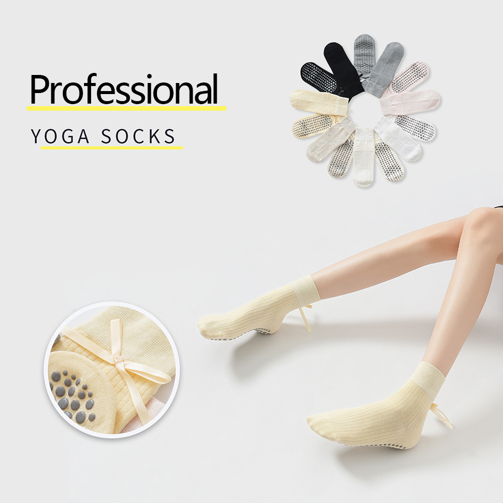 Pilates & Yoga Unleashed Studio Tuckahoe - Niedliche Schleifen-Yoga-Socken für Mädchen, süße Trend-Pilates-Fitness-Sportsocken,